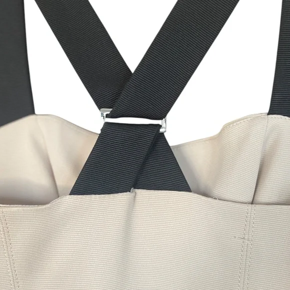 NWT‎ Karen Millen Midi Sheath Pencil Dress Cross Back Bodycon Ribbed Nude 6 - Picture 12 of 16